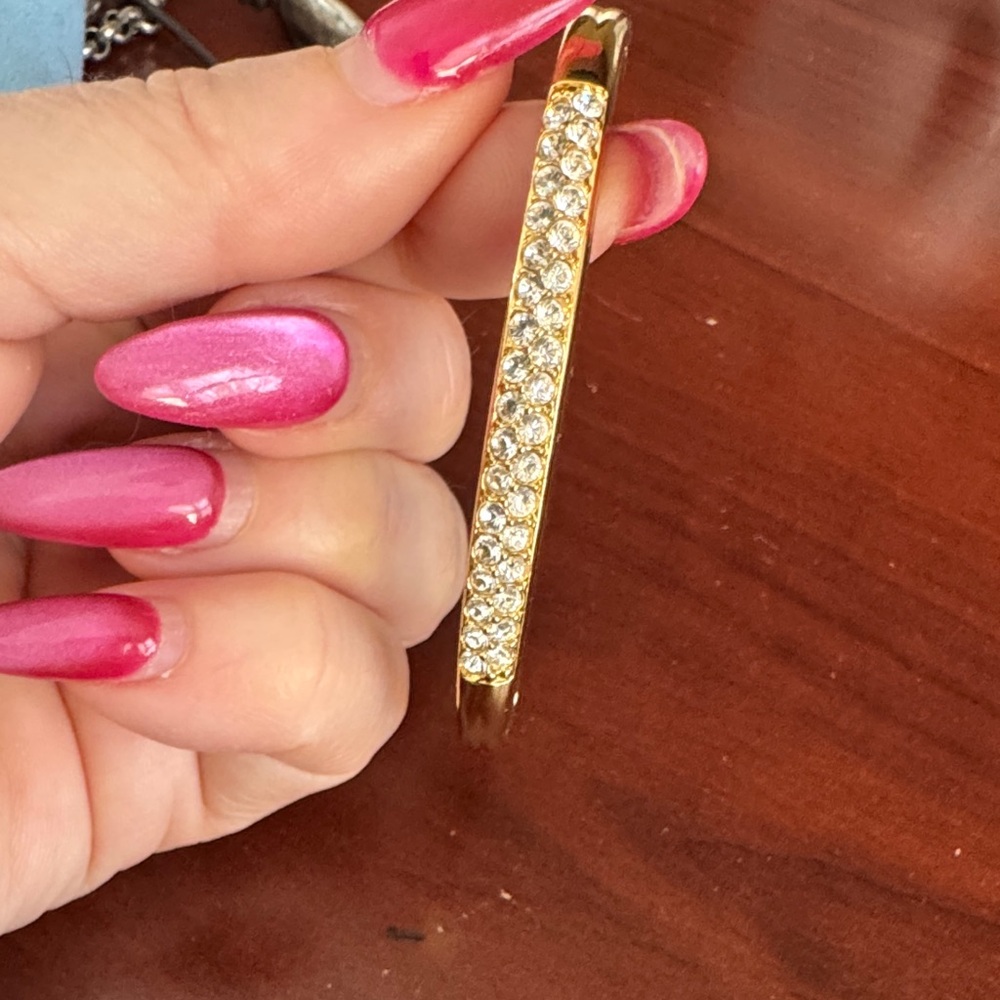 Swarovski Elegant Gold and Crystal Bangle Bracelet
